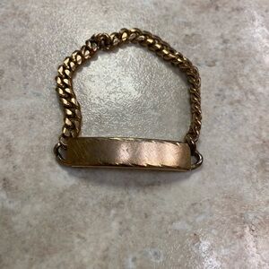Source Unknown Gold-Tone ID Bracelet